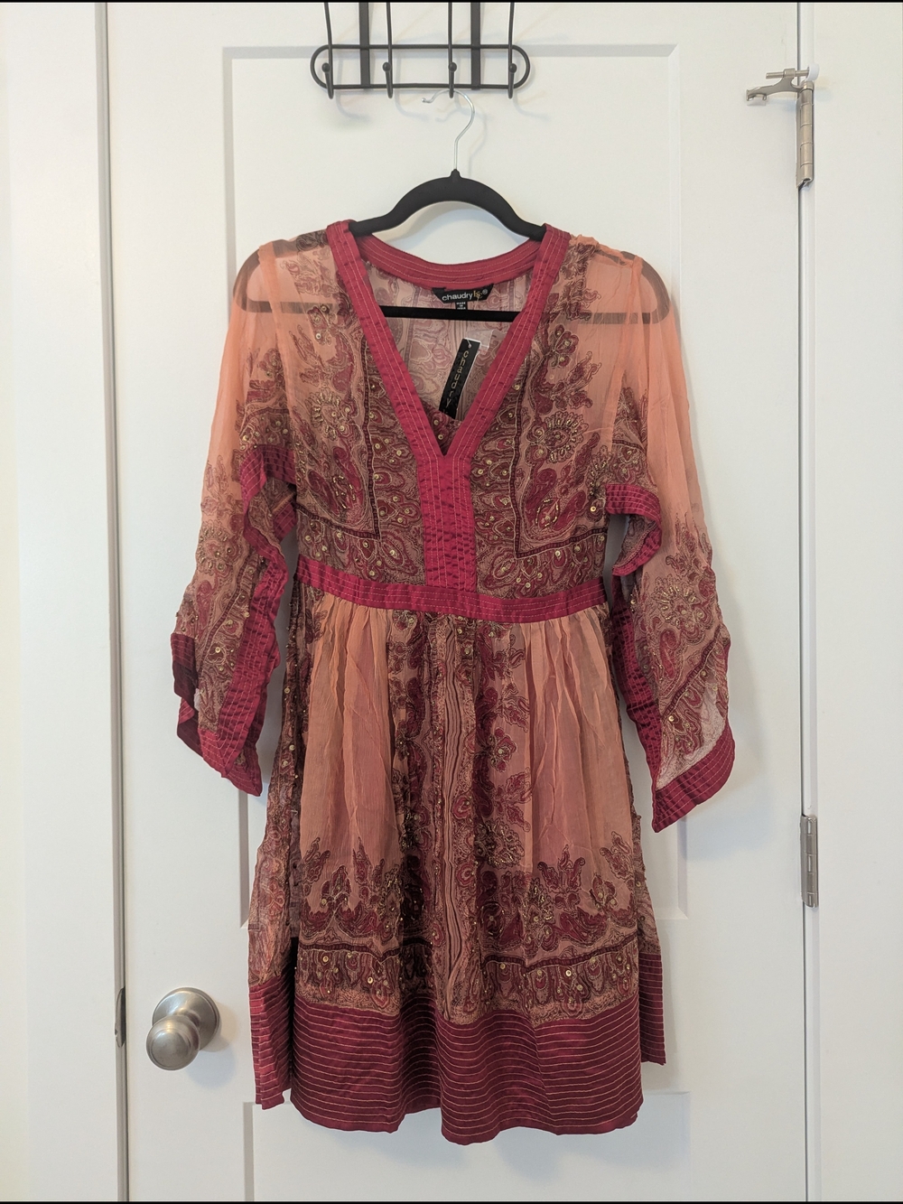 Boho Sheer Dress With Slip Dress